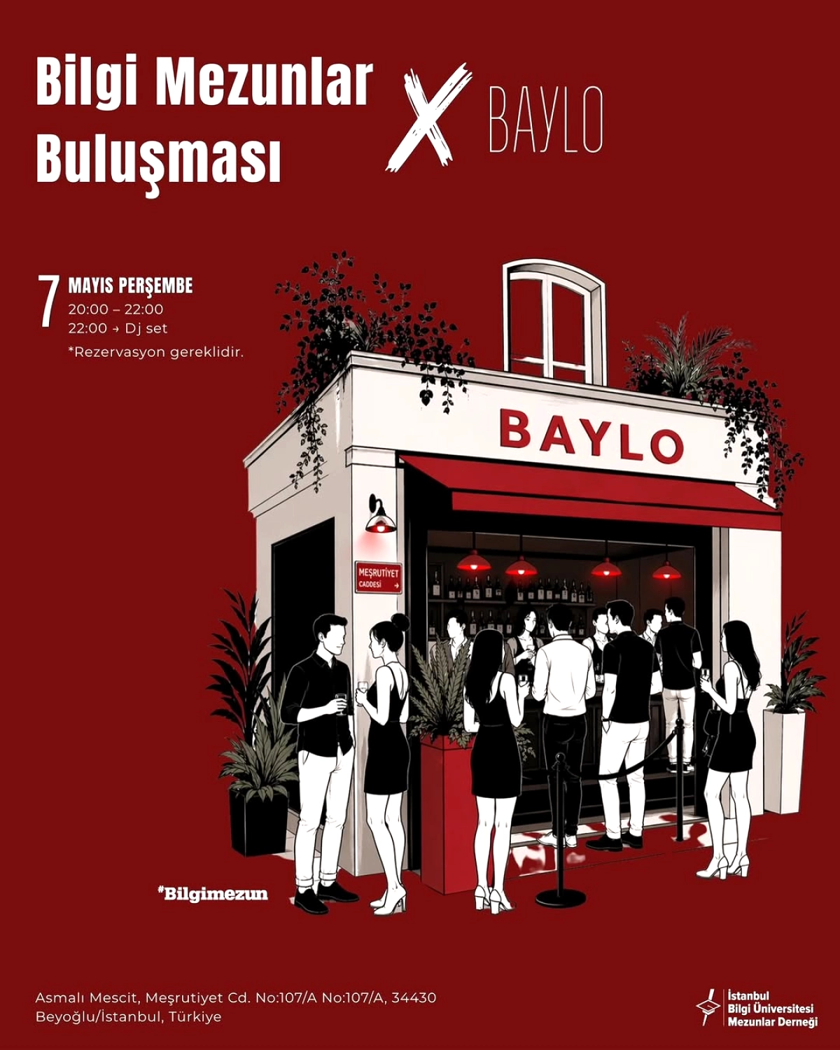 Bilgi Mezunlar Derneği Üyelerini Baylo'da Özel Cemiyet Buluşmasına Davet Ediyor