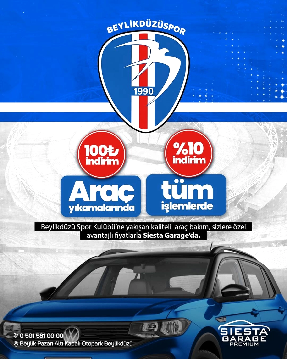 Beylikdüzüspor Taraftarlarına Özel Araç Bakım İndirimi: 100 TL Avantaj