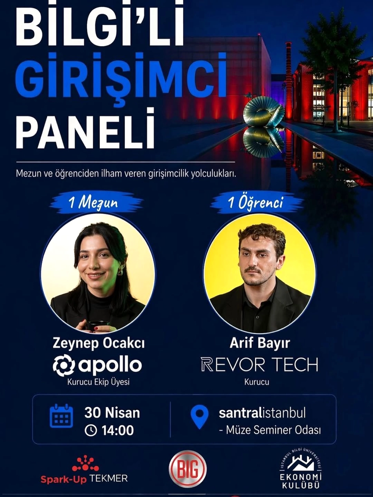 İstanbul Bilgi Üniversitesi'nde Mezun-Öğrenci Girişimci Paneli: 28 Nisan'da