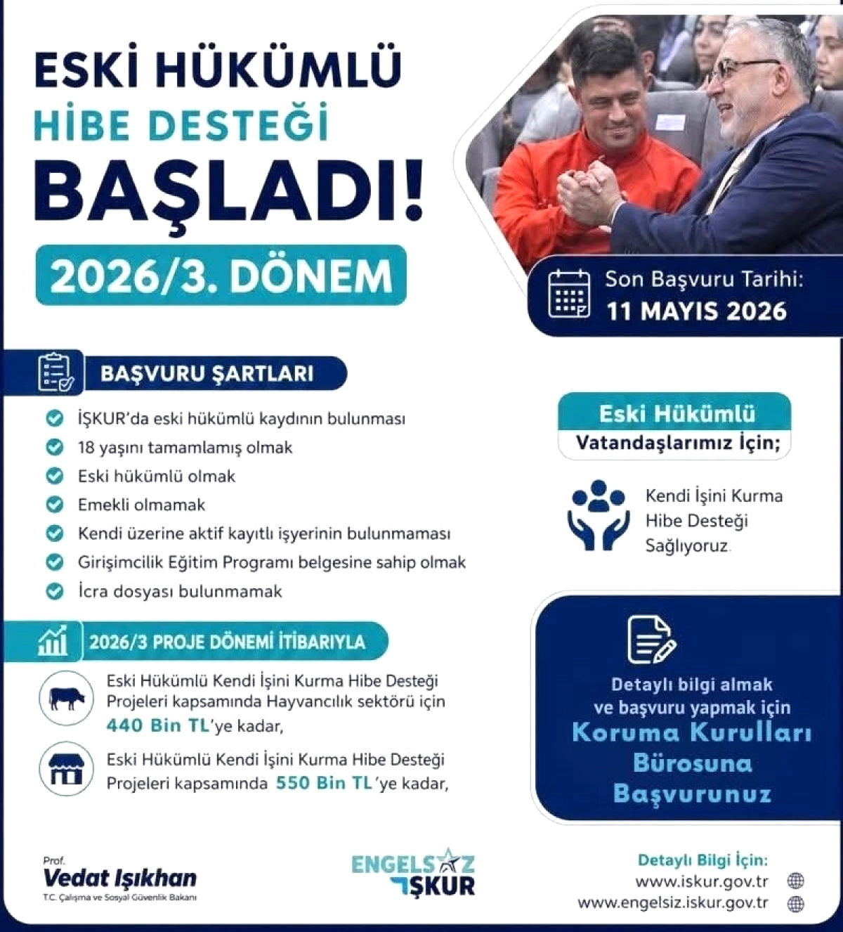 Adana'da Eski Hükümlülere İş Kurma Desteği: 2026 3. Dönem Hibe Başvuruları Başladı