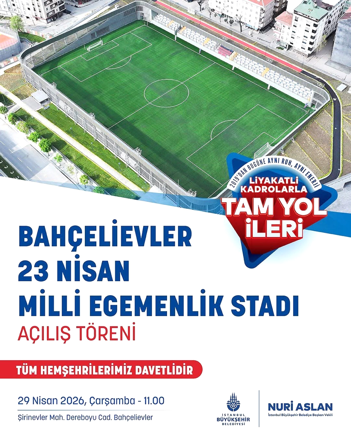 Bahçelievler'e 23 Nisan Milli Egemenlik Stadı Geliyor: Açılış Tarihi Belli Oldu