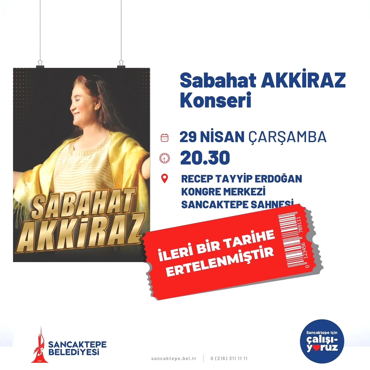 Sancaktepe'de Sabahat Akkiraz Konseri Sağlık Nedeniyle Ertelendi