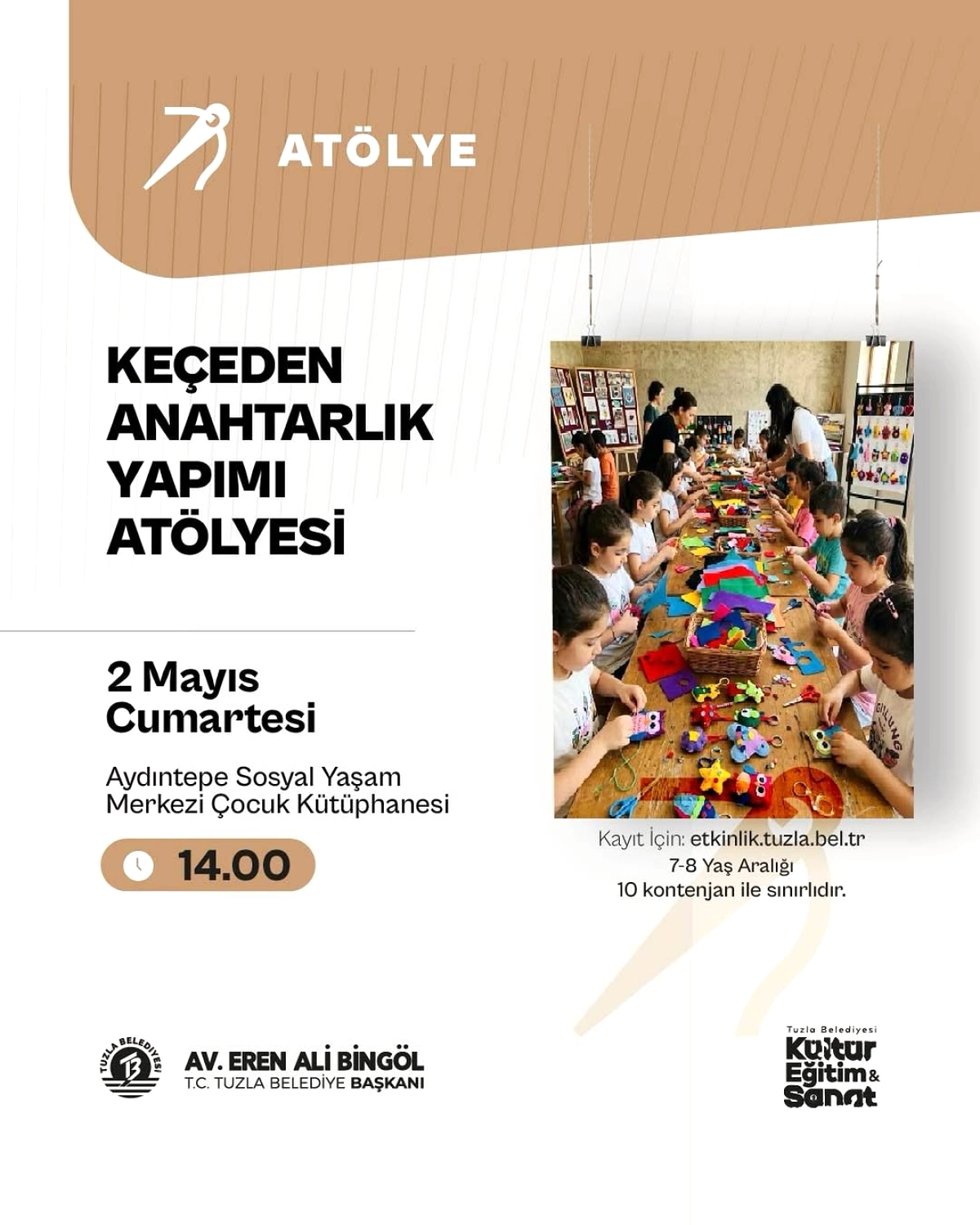 Tuzla'da Çocuklar İçin Keçeden Anahtarlık Atölyesi: 2 Mayıs'ta Başlıyor