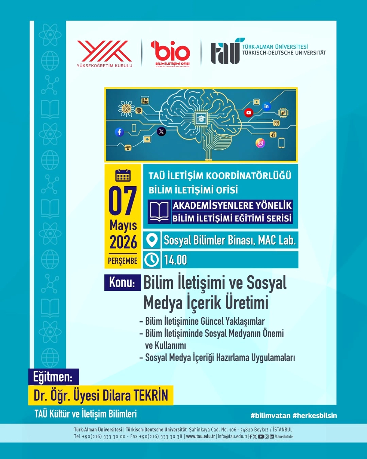 Türk-Alman Üniversitesi'nde Bilim İletişimi Eğitimi