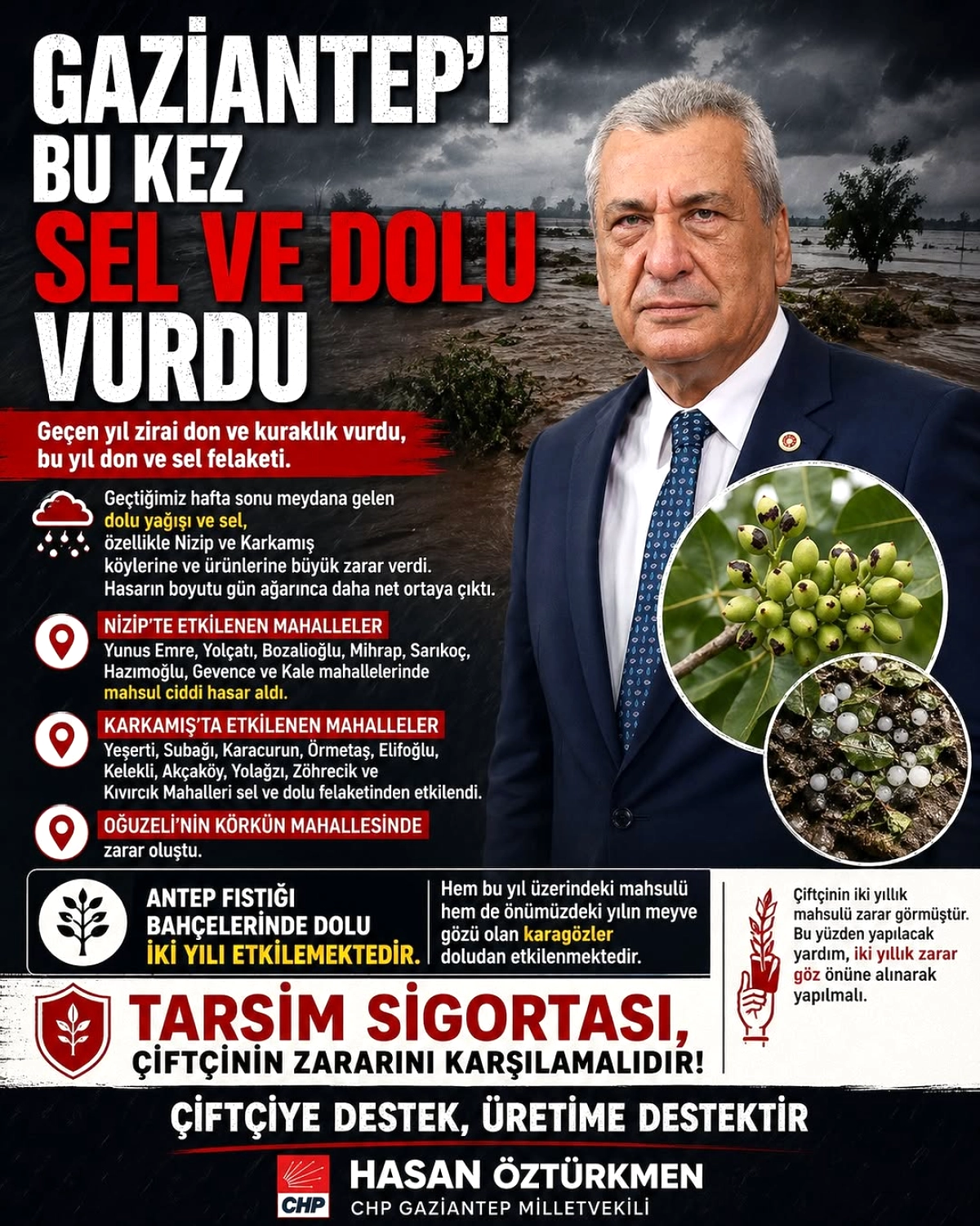 Gaziantep'te Dolu ve Sel Felaketi: Antep Fıstığında İki Yıllık Mahsul Kaybı