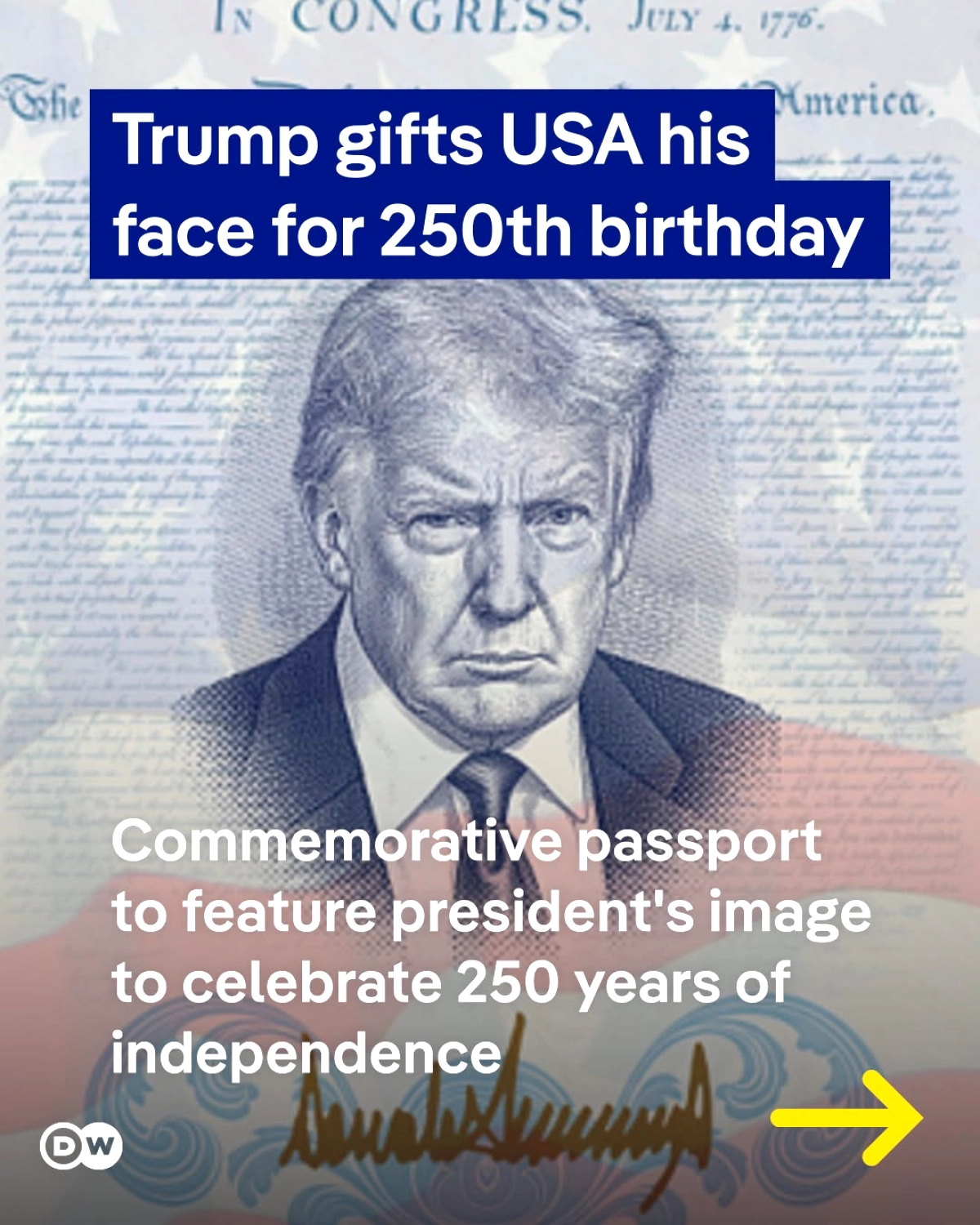 ABD, Trump'ın Yüzünü Taşıyan Anı Pasaportları Duyurdu