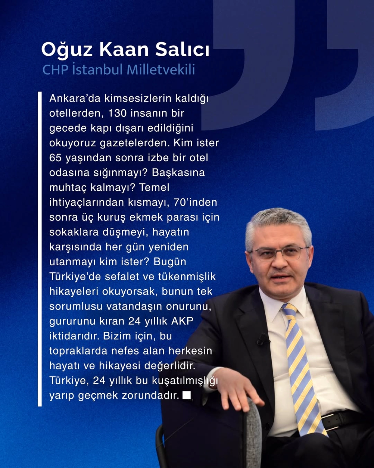 CHP'li Salıcı: 24 Yıllık Kuşatılmışlık Aşılmalı