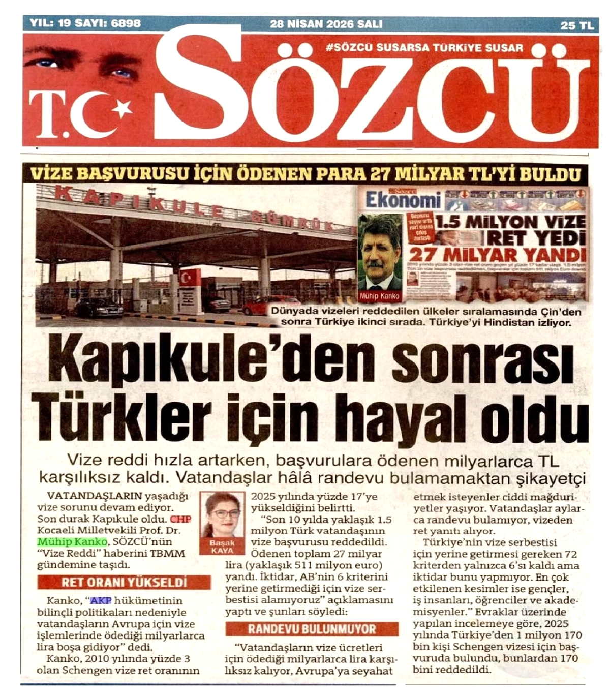 AKP Yüzünden Vize Ret Oranı 5 Kat Arttı: Milyarlarca Lira Kayıp