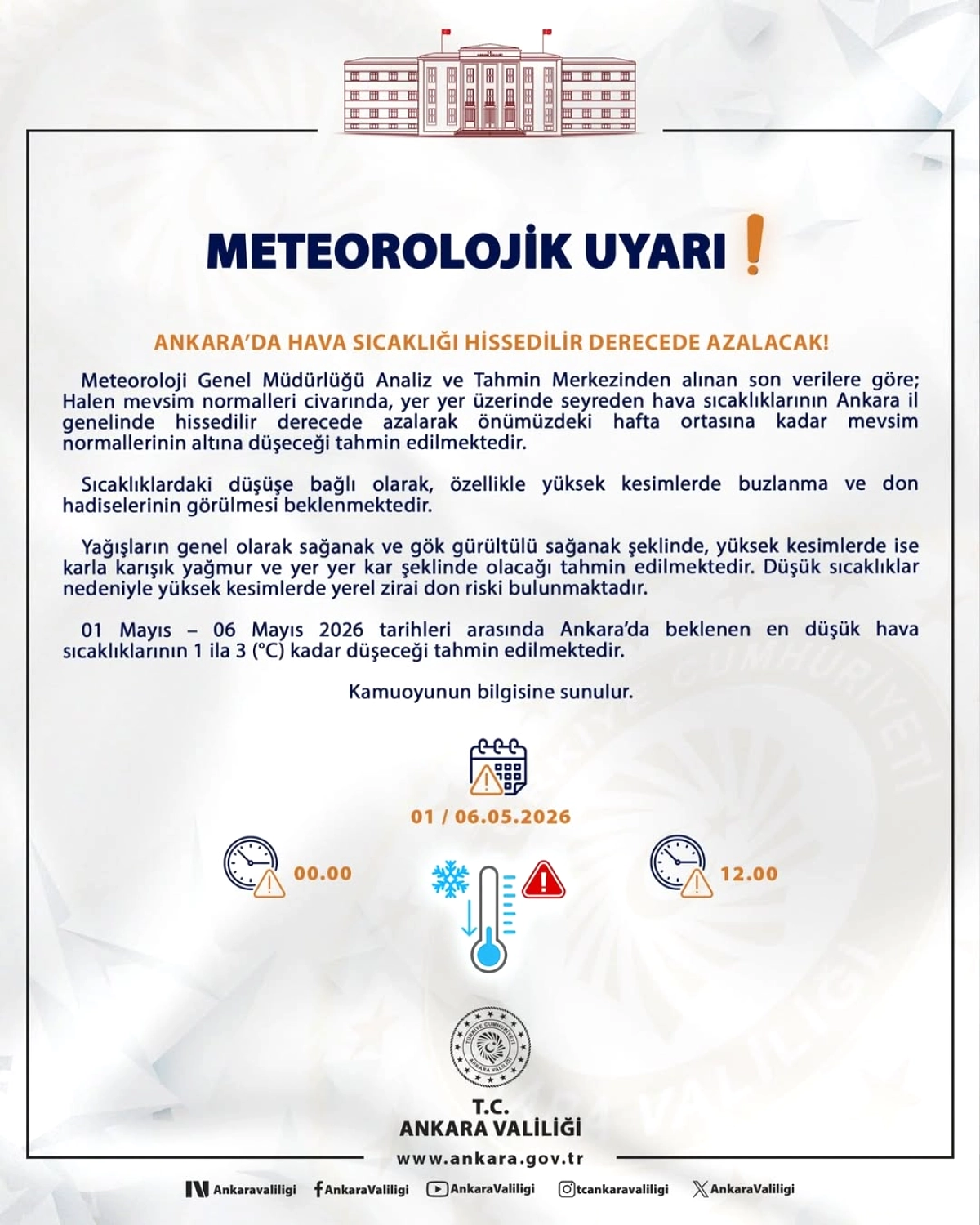 Ayaş'ta Zirai Don Uyarısı: 1-6 Mayıs Tarihleri İçin Tedbir Çağrısı