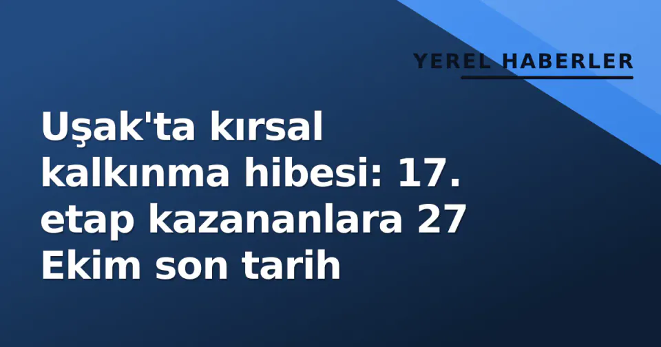 Uşak'ta kırsal kalkınma hibesi: 17. etap kazananlara 27 Ekim son tarih görseli
