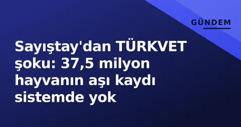 Sayıştay'dan TÜRKVET şoku: 37,5 milyon hayvanın aşı kaydı sistemde yok