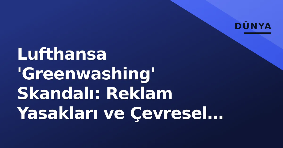 Lufthansa 'Greenwashing' Skandalı: Reklam Yasakları ve Çevresel Denetimler Lufthansa 'Greenwashing' Skandalı: Reklam Yasakları ve Çevresel Denetimler