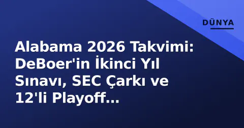 Alabama 2026 Takvimi: DeBoer'in İkinci Yıl Sınavı, SEC Çarkı ve 12'li Playoff Matematiği