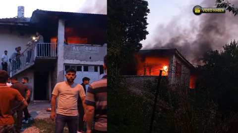 Karabük Cumayanı Köyü'nde İki Katlı Ev Yangını