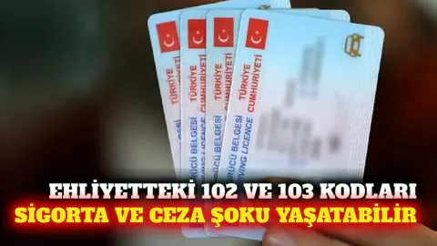 Ehliyetteki 102 ve 103 kodları ne anlama geliyor? Sürücüler dikkat