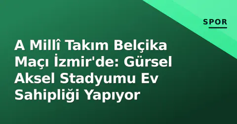 A Millî Takım Belçika Maçı İzmir'de: Gürsel Aksel Stadyumu Ev Sahipliği Yapıyor