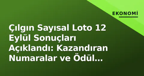 Çılgın Sayısal Loto 12 Eylül Sonuçları Açıklandı: Kazandıran Numaralar ve Ödül Payları