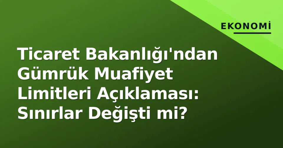 Ticaret Bakanlığı'ndan Gümrük Muafiyet Limitleri Açıklaması: Sınırlar Değişti mi? görseli