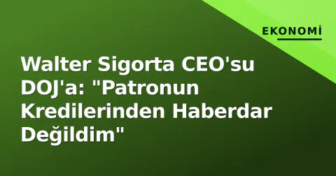 Walter Sigorta CEO'su DOJ'a: "Patronun Kredilerinden Haberdar Değildim"