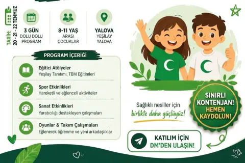 Yeşilay Yalova Yaz Okulu Başlıyor: 8-11 Yaş Grubu İçin Eğitici Program