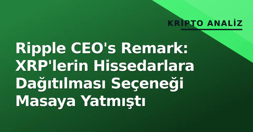 Ripple CEO's Remark: XRP'lerin Hissedarlara Dağıtılması Seçeneği Masaya Yatmıştı görseli