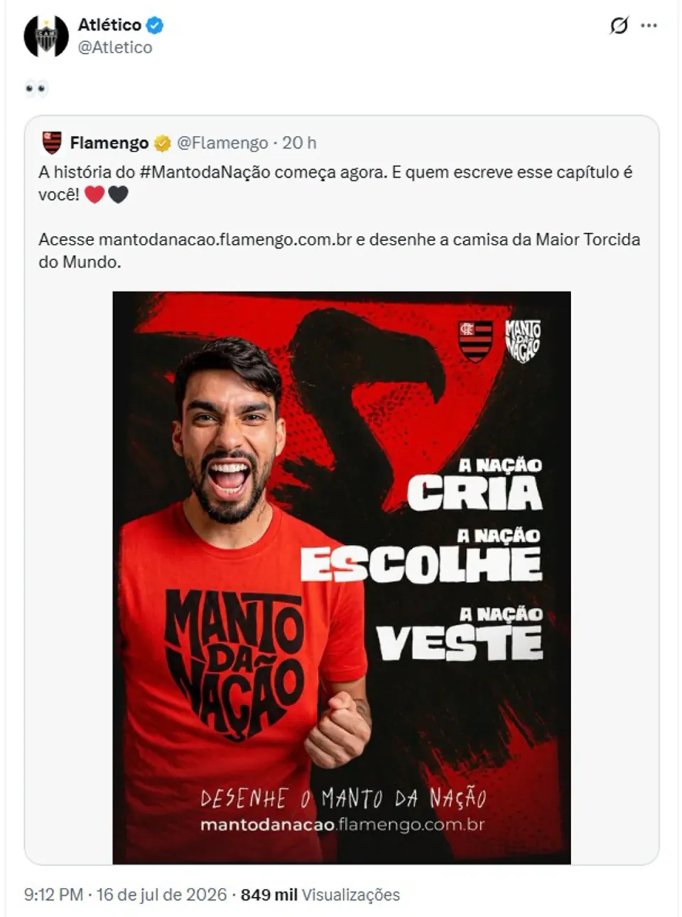 Atlético-MG'den Flamengo'ya 'Tasarım' Göndermesi: Sosyal Medyada Emoji Savaşı görseli