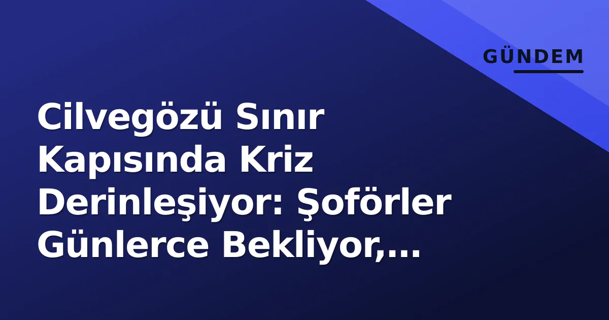 Cilvegözü Sınır Kapısında Kriz Derinleşiyor: Şoförler Günlerce Bekliyor, Ticaret Kanalı Tıkanıyor Cilvegözü Sınır Kapısında Kriz Derinleşiyor: Şoförler Günlerce Bekliyor, Ticaret Kanalı Tıkanıyor