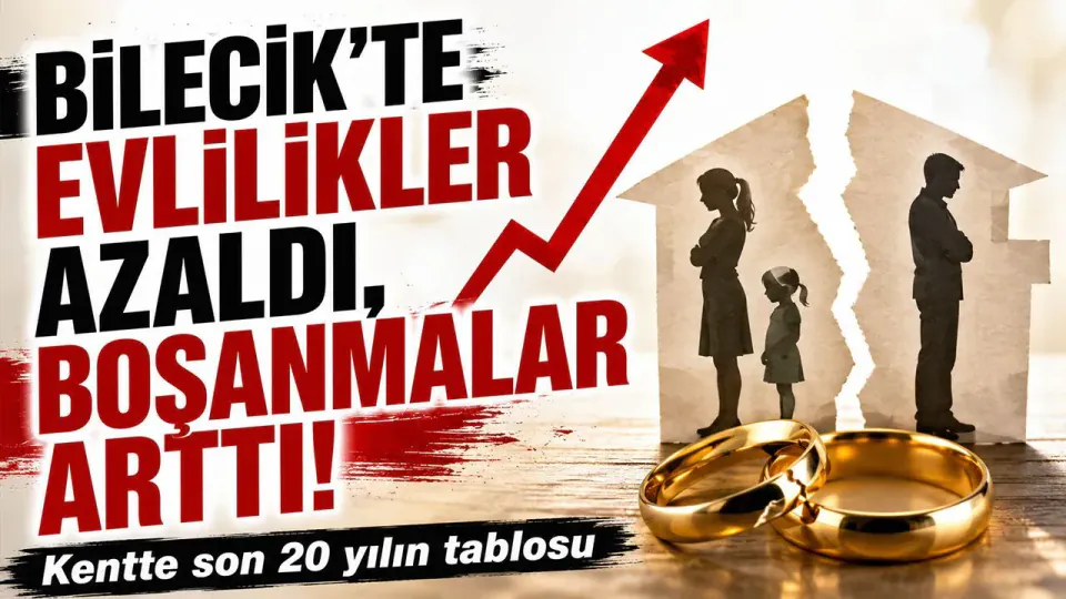 Bilecik'te Evlilik Sayıları Düştü: Boşanmalar 20 Yılda 3 Katına Çıktı görseli