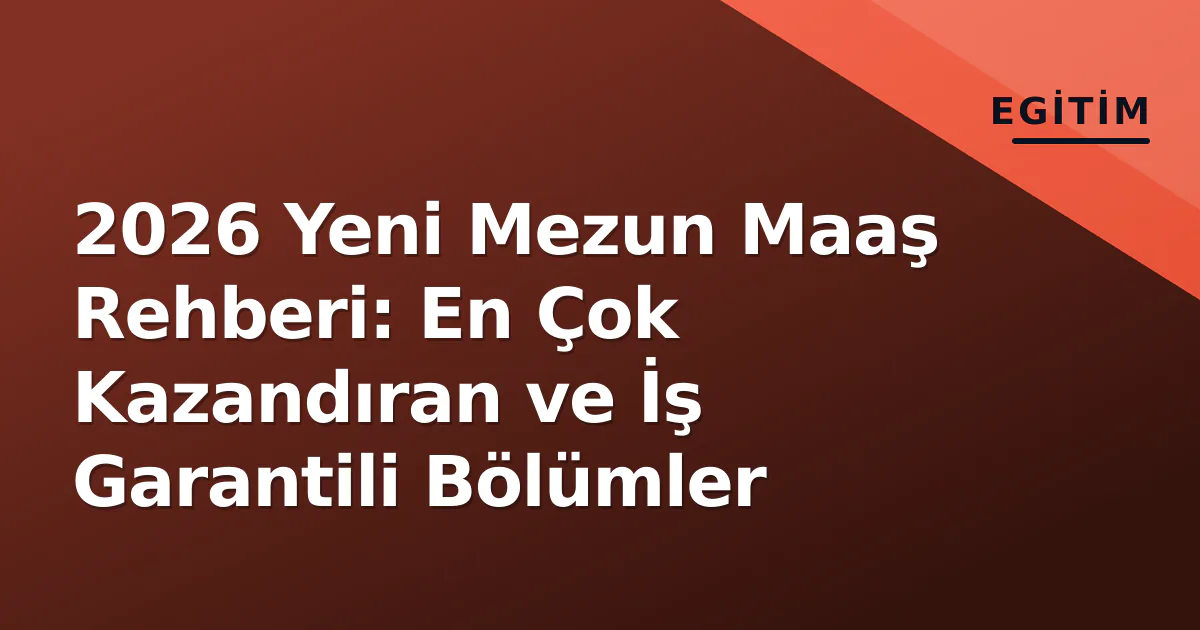 2026 Yeni Mezun Maaş Rehberi: En Çok Kazandıran ve İş Garantili Bölümler 2026 Yeni Mezun Maaş Rehberi: En Çok Kazandıran ve İş Garantili Bölümler