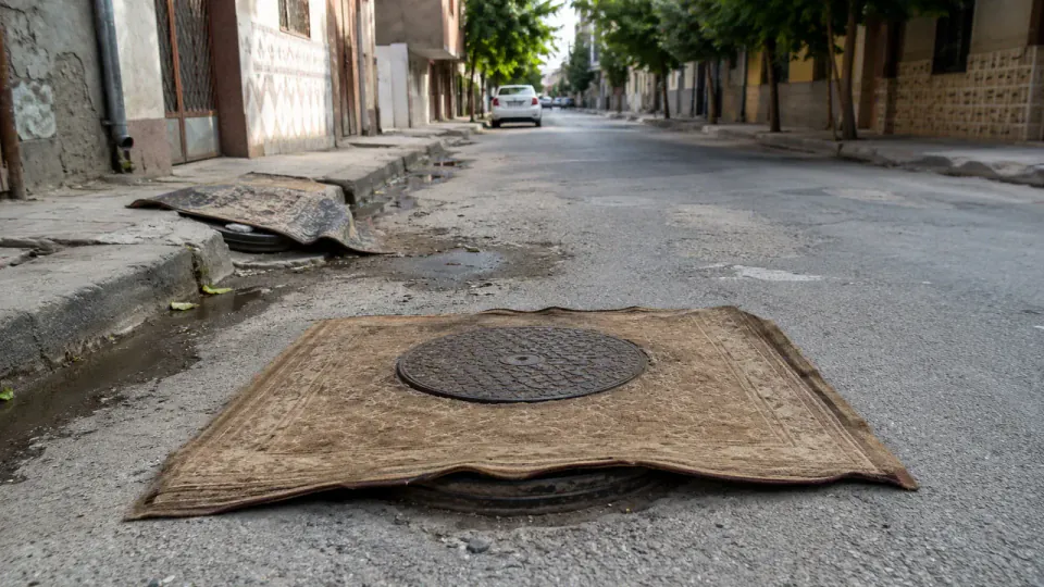Adana'da Lağım Kokusu İsyanı: Mahalle Sakinleri Halıyla Çözüm Aramak Zorunda Kaldı görseli