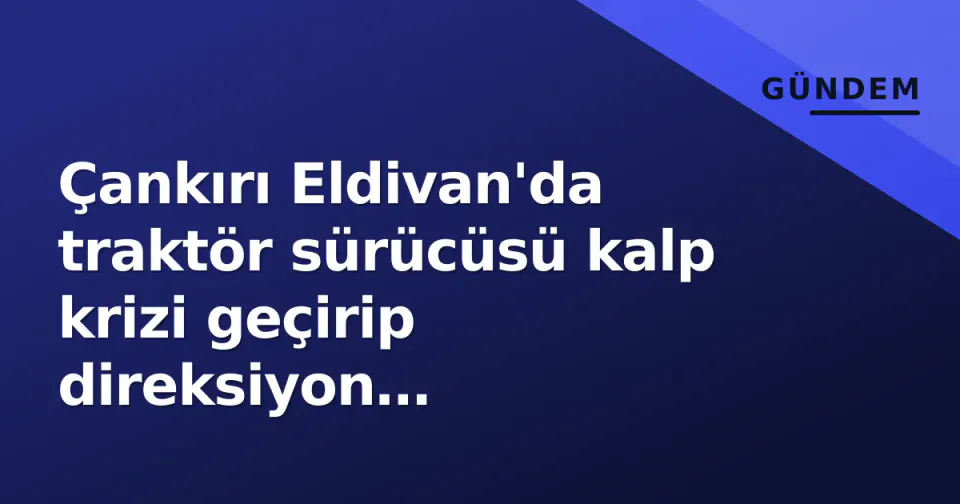 Çankırı Eldivan'da traktör sürücüsü kalp krizi geçirip direksiyon hakimiyetini kaybetti: Hayatını kaybetti görseli