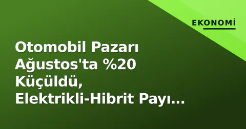 Otomobil Pazarı Ağustos'ta %20 Küçüldü, Elektrikli-Hibrit Payı Rekor %51,9'a Çıktı