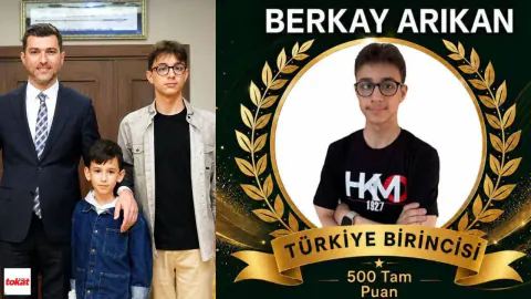 Erbaalı Berkay Arıkan LGS'de Tüm Soruları Doğru Çözerek Türkiye Birincisi Oldu