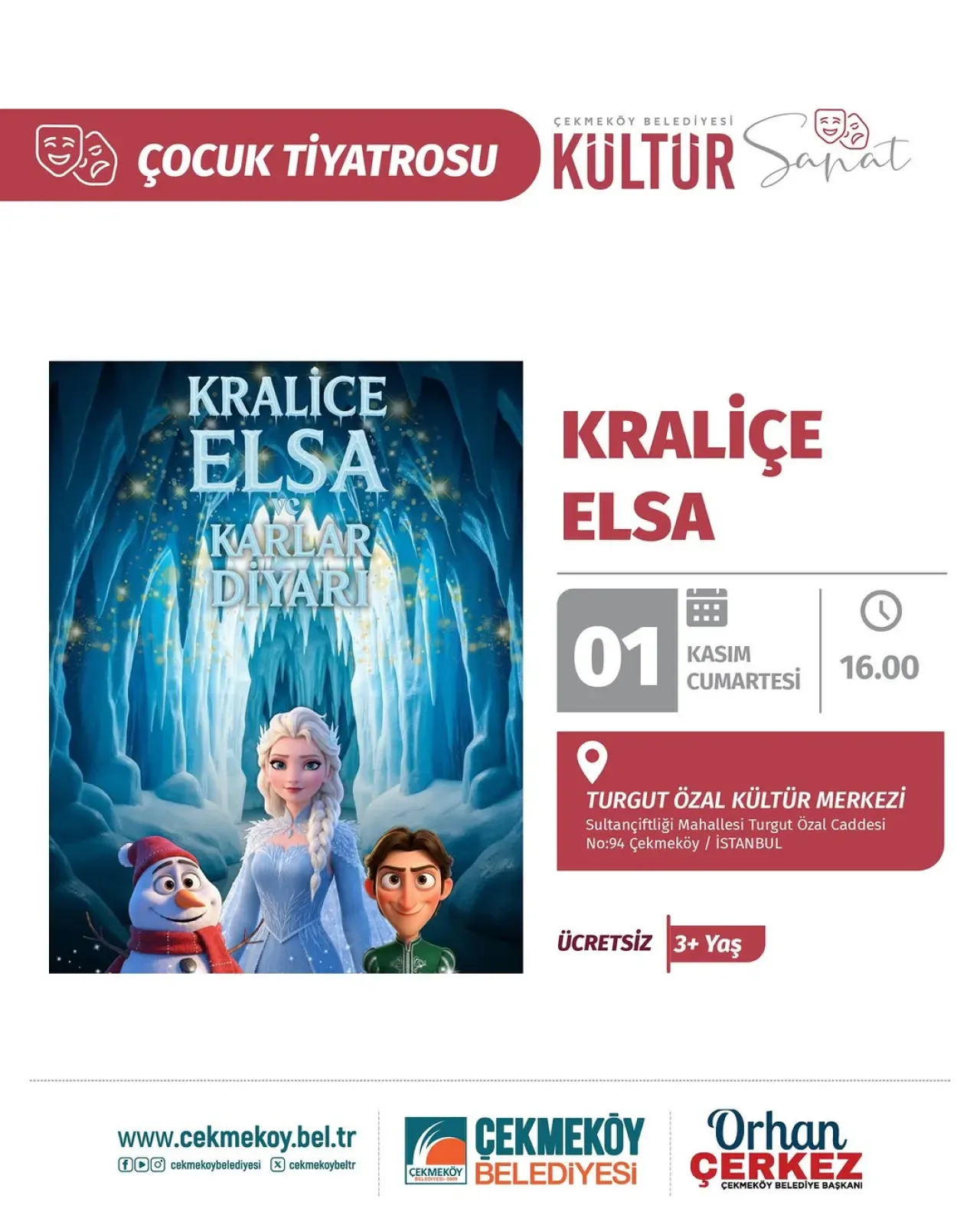 Çekmeköy'de Çocuklar Kraliçe Elsa ile Buluşuyor Çekmeköy'de Çocuklar Kraliçe Elsa ile Buluşuyor