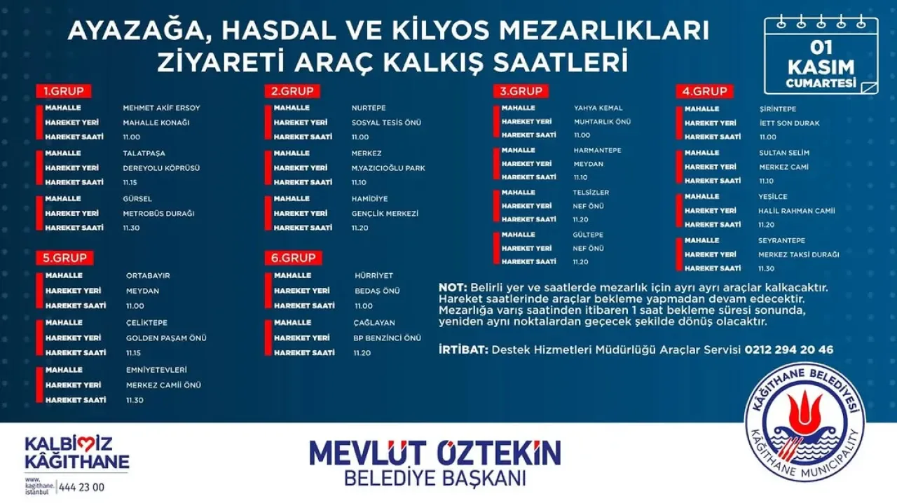 Kağıthane Belediyesi'nden Ücretsiz Mezarlık Ziyareti Servisi Kağıthane Belediyesi'nden Ücretsiz Mezarlık Ziyareti Servisi