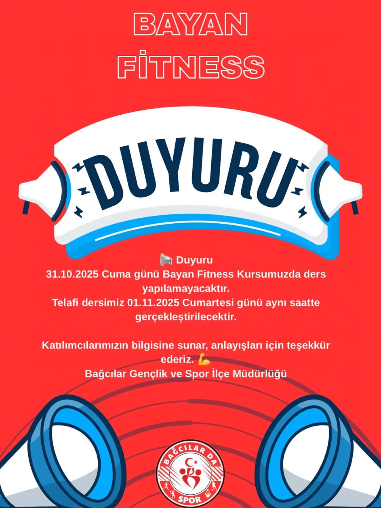 Bağcılar'da Bayan Fitness Kursu Dersi Ertelendi Bağcılar'da Bayan Fitness Kursu Dersi Ertelendi