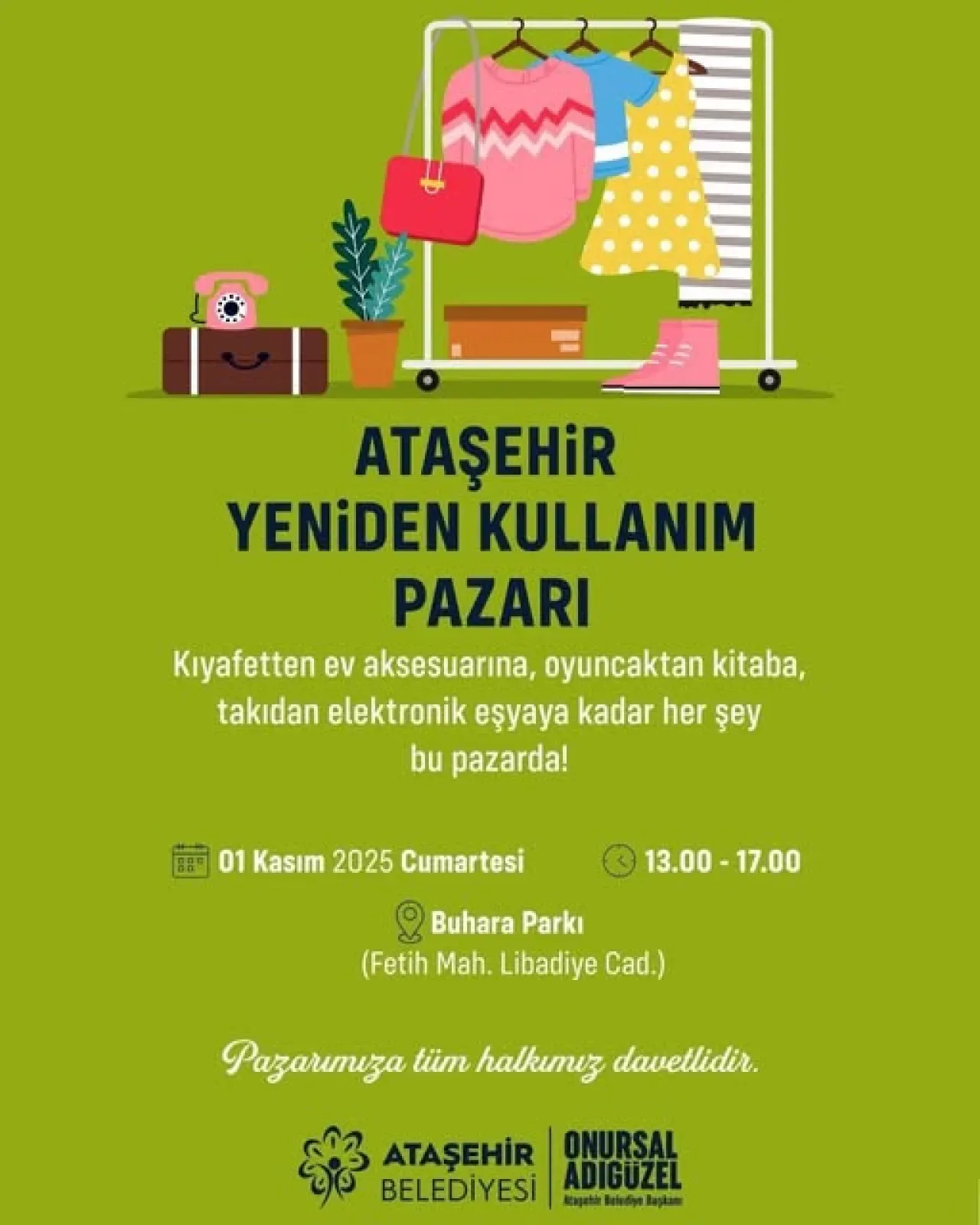 Ataşehir'de Geri Dönüşüm Kültürü "Yeniden Kullanım Pazarı" ile Hayat Buluyor Ataşehir'de Geri Dönüşüm Kültürü "Yeniden Kullanım Pazarı" ile Hayat Buluyor