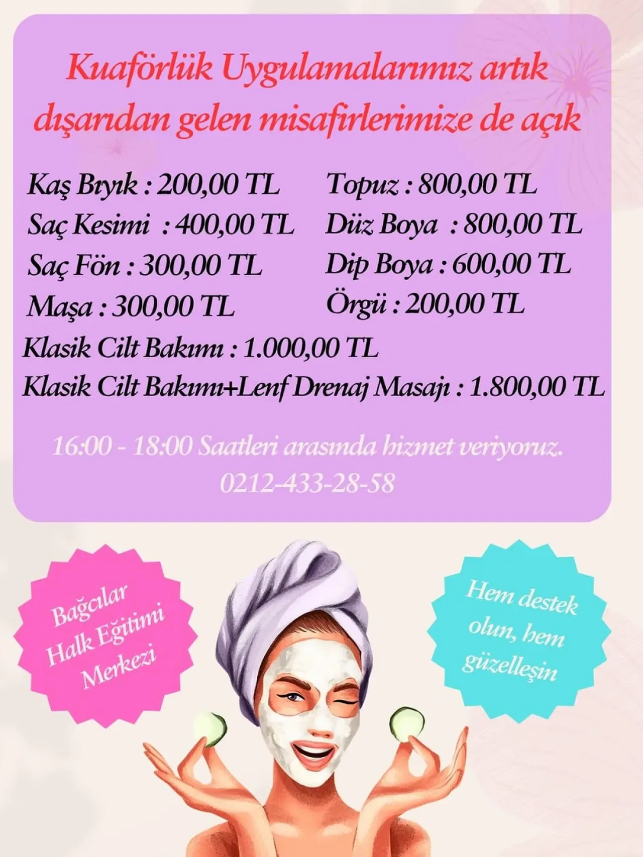 Bağcılar Halk Eğitimi Merkezi'nde Hizmete Açılan Kuaförlük Atölyesi Hem Eğitiyor Hem Güzelleştiriyor Bağcılar Halk Eğitimi Merkezi'nde Hizmete Açılan Kuaförlük Atölyesi Hem Eğitiyor Hem Güzelleştiriyor