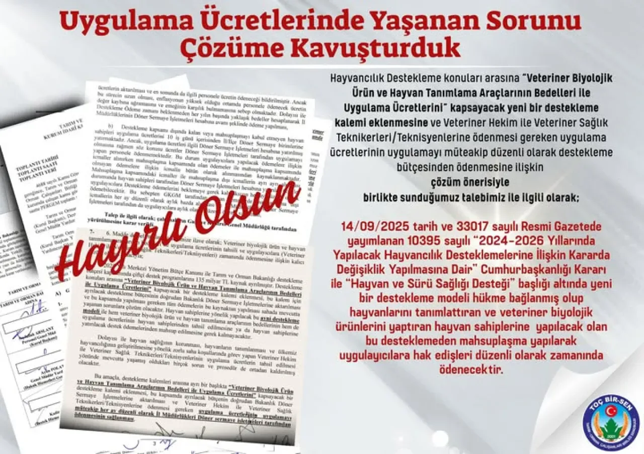 Veteriner Biyolojik Ürün Uygulama Ücretleri İçin Kalıcı Çözüm: Yeni Hayvancılık Desteği Veteriner Biyolojik Ürün Uygulama Ücretleri İçin Kalıcı Çözüm: Yeni Hayvancılık Desteği