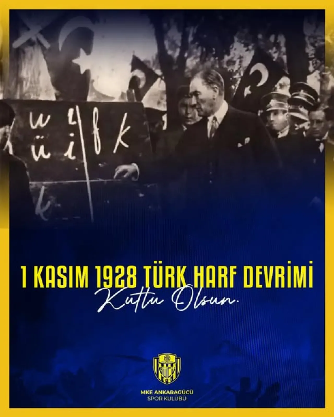 MKE Ankaragücü'nden Harf Devrimi'nin 97. Yılına Anlamlı Kutlama MKE Ankaragücü'nden Harf Devrimi'nin 97. Yılına Anlamlı Kutlama