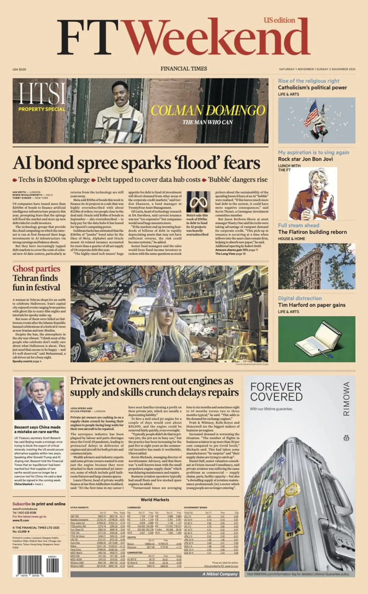 Financial Times 1 Kasım Tarihli Uluslararası Baskısının Ön Sayfası Yayınlandı Financial Times 1 Kasım Tarihli Uluslararası Baskısının Ön Sayfası Yayınlandı
