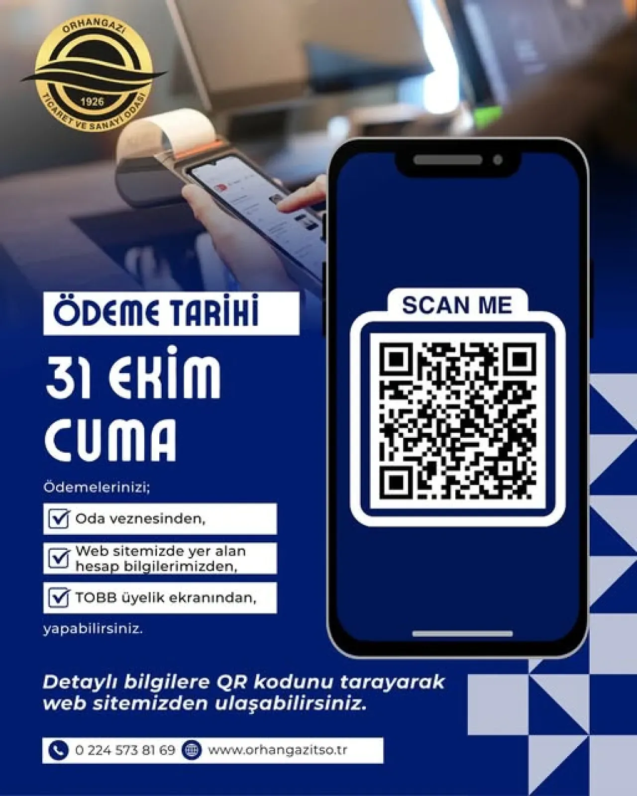 Orhangazi TSO 2025 Yılı Aidat Ödemeleri İçin Son Gün Orhangazi TSO 2025 Yılı Aidat Ödemeleri İçin Son Gün