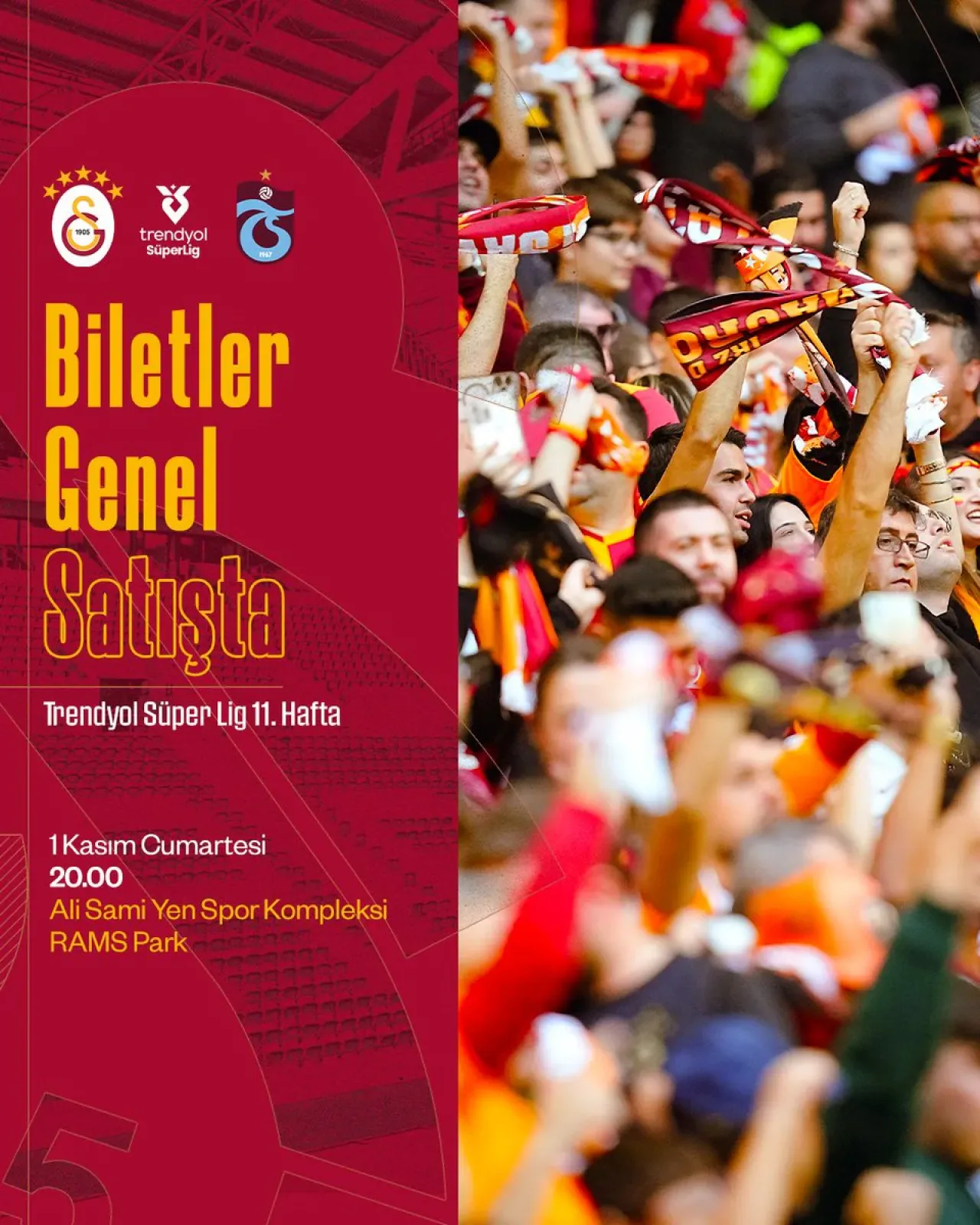 Galatasaray, Trabzonspor Derbisi için Rams Park'ta Biletleri Satışa Çıkardı Galatasaray, Trabzonspor Derbisi için Rams Park'ta Biletleri Satışa Çıkardı