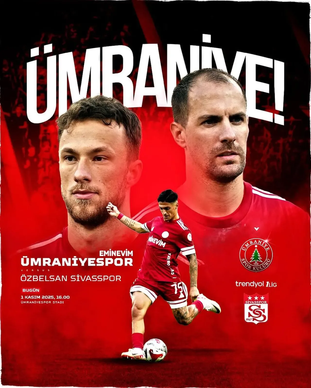 Ümraniyespor ile Sivasspor 1 Kasım'da Ümraniyespor Stadı'nda Karşılaşacak Ümraniyespor ile Sivasspor 1 Kasım'da Ümraniyespor Stadı'nda Karşılaşacak