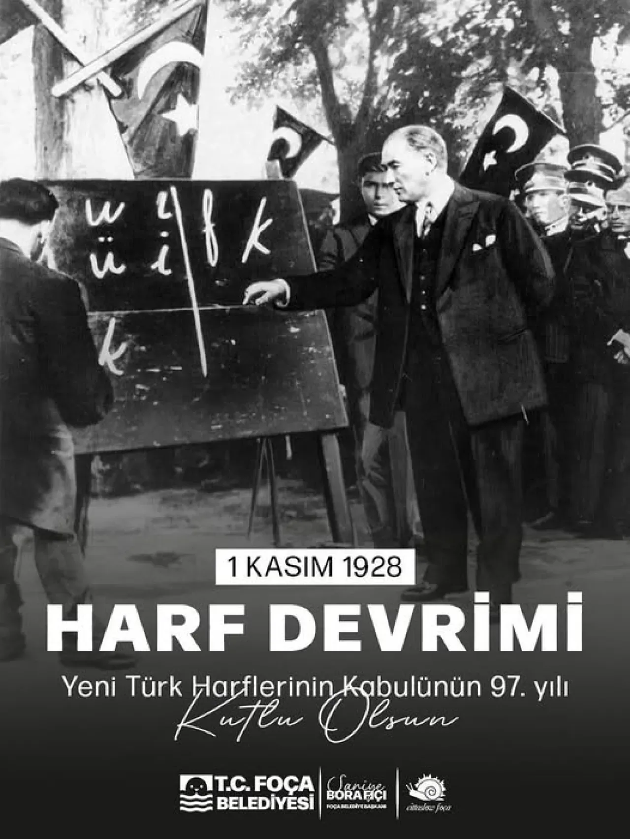 Harf Devrimi'nin Yıl Dönümünde Atatürk ve Cumhuriyet Kahramanları Anıldı Harf Devrimi'nin Yıl Dönümünde Atatürk ve Cumhuriyet Kahramanları Anıldı