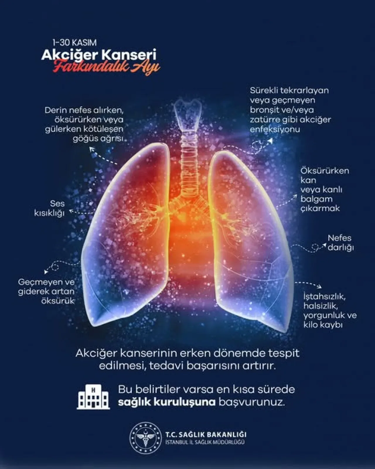 İstanbul Sağlık Müdürlüğü'nden Akciğer Kanseri Uyarısı: Bu Belirtilere Dikkat! İstanbul Sağlık Müdürlüğü'nden Akciğer Kanseri Uyarısı: Bu Belirtilere Dikkat!