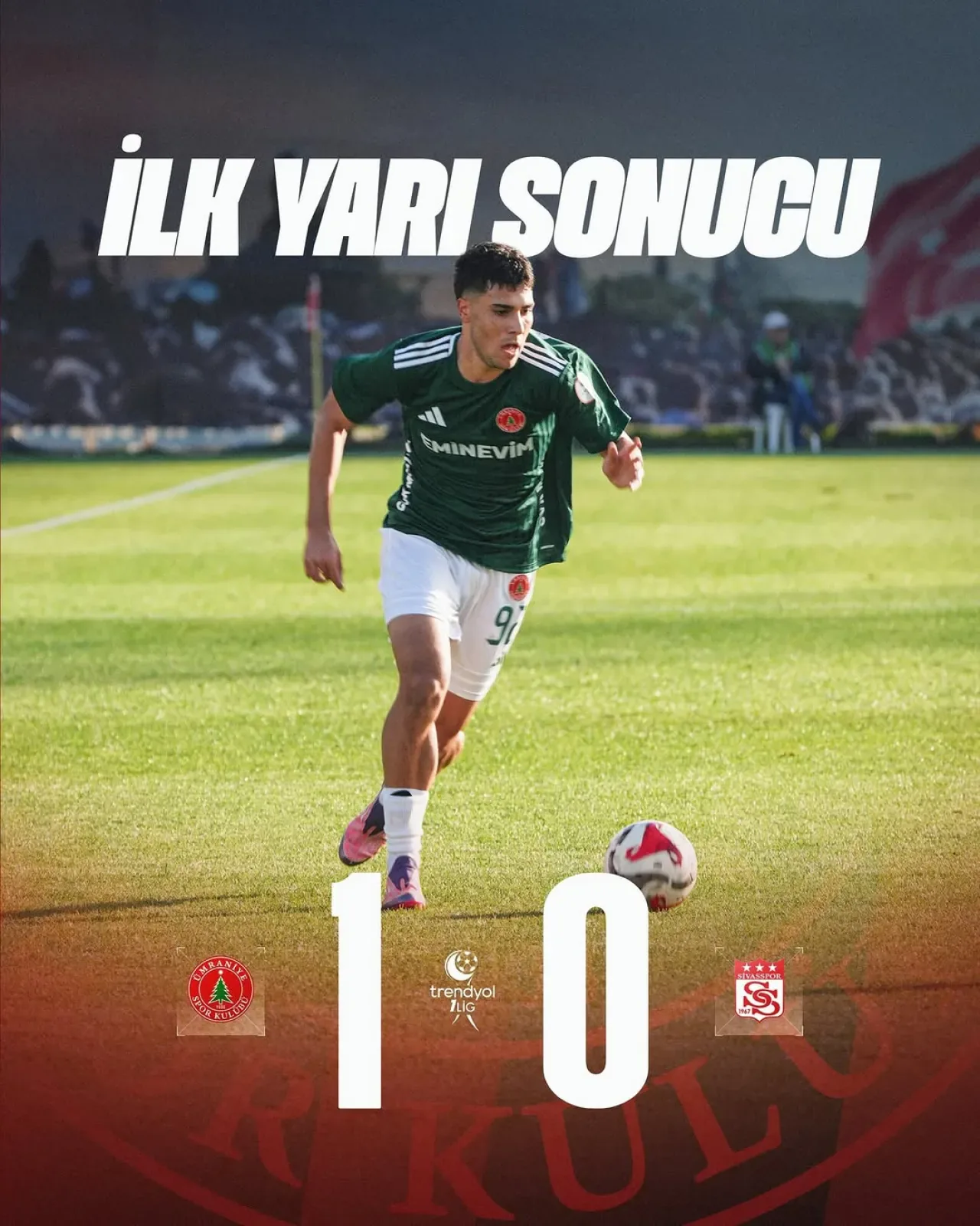 Ümraniyespor, Sivasspor Karşısında İlk Yarıyı Önde Kapattı Ümraniyespor, Sivasspor Karşısında İlk Yarıyı Önde Kapattı