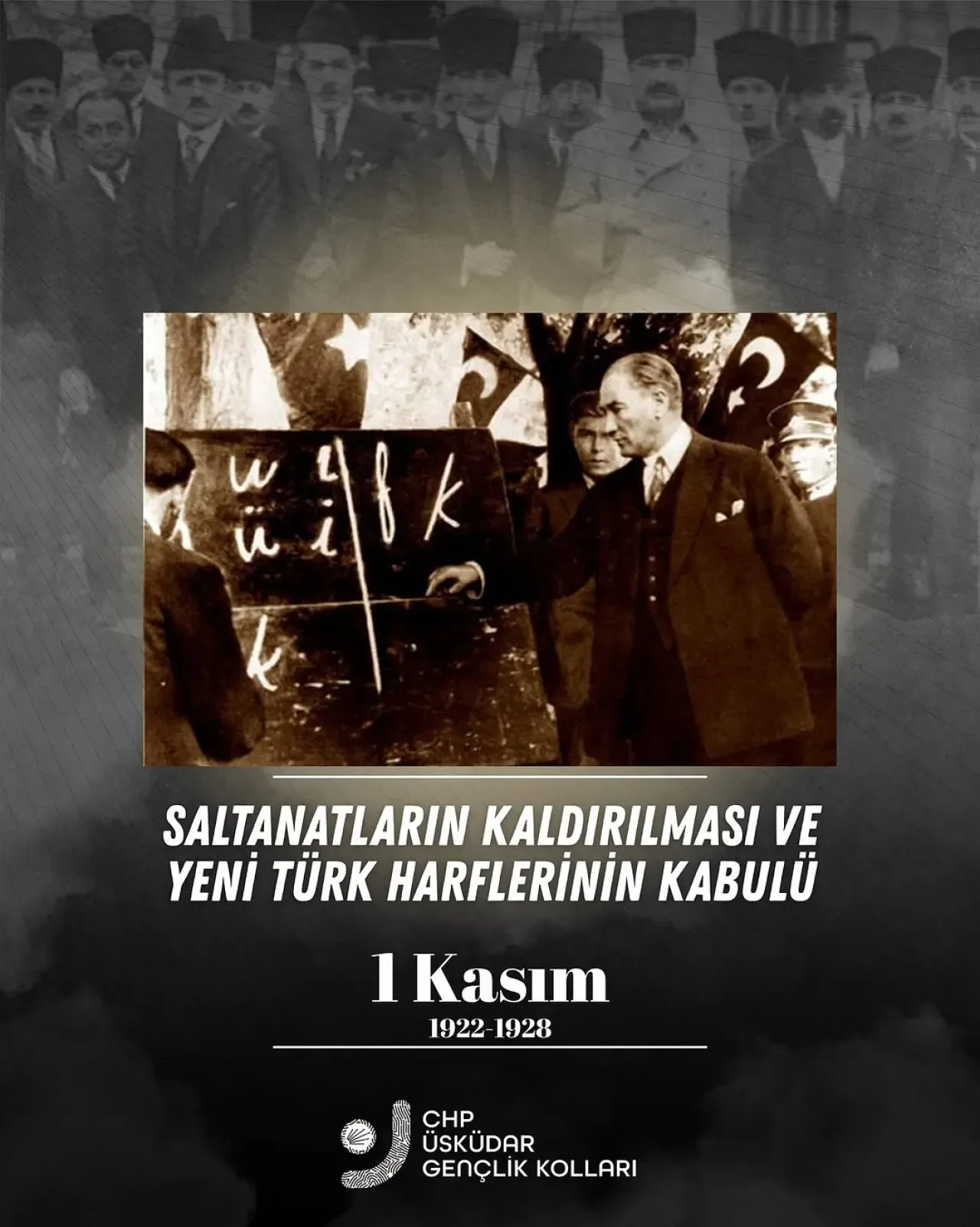 İstanbul CHP Üsküdar Gençlik Kolları, Saltanatın Kaldırılışı ve Harf Devrimi'ni Andı İstanbul CHP Üsküdar Gençlik Kolları, Saltanatın Kaldırılışı ve Harf Devrimi'ni Andı