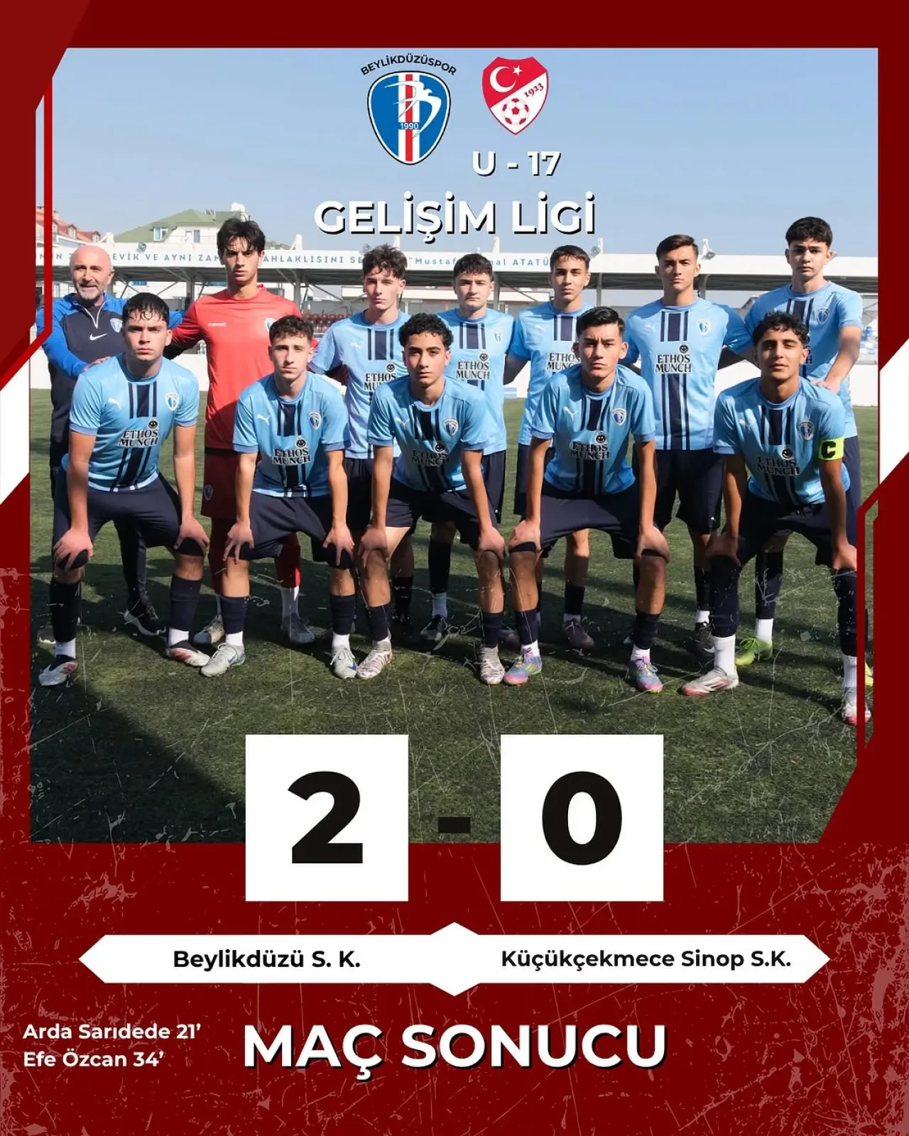 Beylikdüzüspor U17 Takımı, Saha Sahipliğinde Galibiyet Aldı Beylikdüzüspor U17 Takımı, Saha Sahipliğinde Galibiyet Aldı