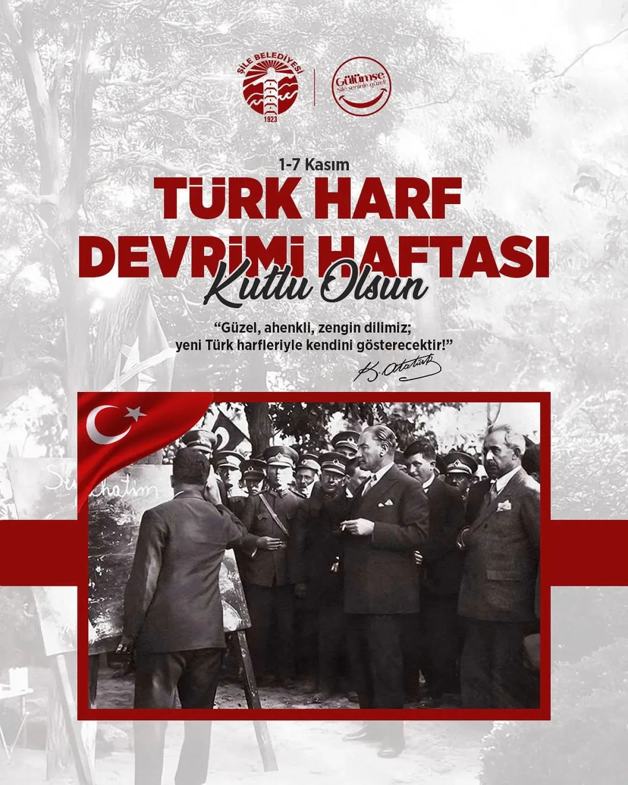 Şile Belediyesi'nden Harf Devrimi'nin Yıldönümünde Anlamlı Mesaj Şile Belediyesi'nden Harf Devrimi'nin Yıldönümünde Anlamlı Mesaj